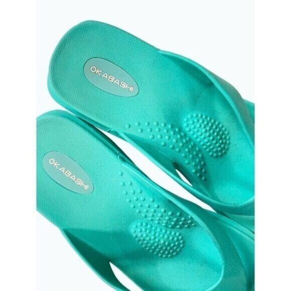 Okabashi Maui Aqua flip flops wedge Sandals comfort footwear M/ L 8 - Picture 6 of 6